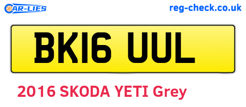 BK16UUL are the vehicle registration plates.