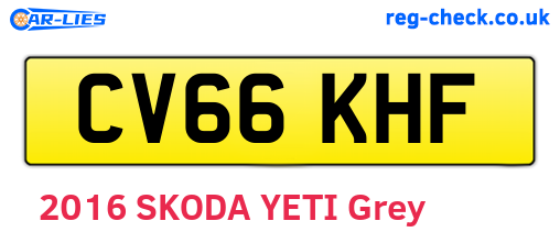 CV66KHF are the vehicle registration plates.