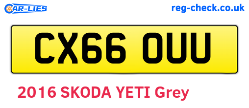 CX66OUU are the vehicle registration plates.