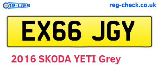 EX66JGY are the vehicle registration plates.