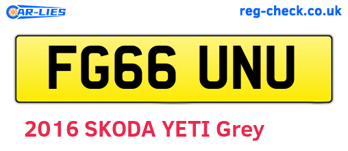 FG66UNU are the vehicle registration plates.