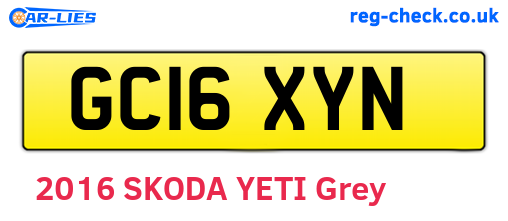 GC16XYN are the vehicle registration plates.