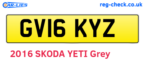 GV16KYZ are the vehicle registration plates.