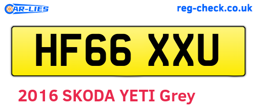HF66XXU are the vehicle registration plates.