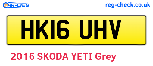 HK16UHV are the vehicle registration plates.