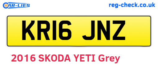 KR16JNZ are the vehicle registration plates.