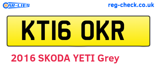 KT16OKR are the vehicle registration plates.