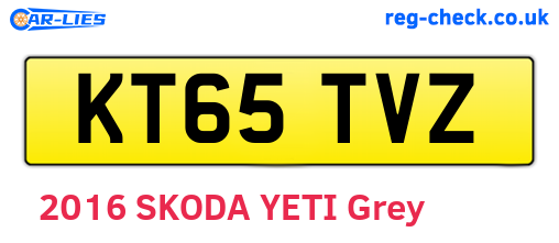 KT65TVZ are the vehicle registration plates.