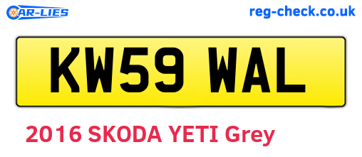 KW59WAL are the vehicle registration plates.