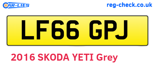 LF66GPJ are the vehicle registration plates.
