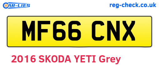 MF66CNX are the vehicle registration plates.