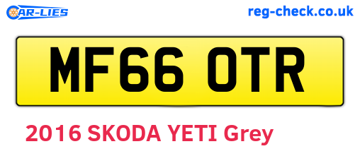 MF66OTR are the vehicle registration plates.