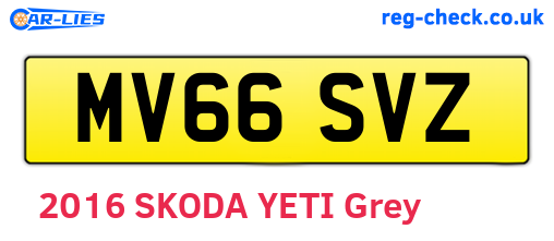 MV66SVZ are the vehicle registration plates.