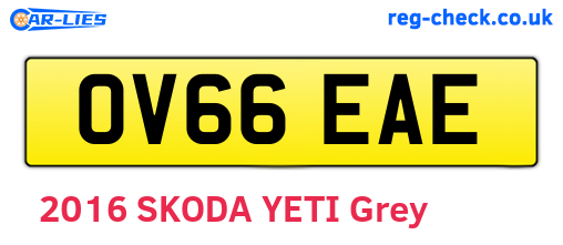 OV66EAE are the vehicle registration plates.
