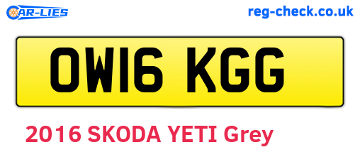 OW16KGG are the vehicle registration plates.