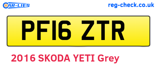 PF16ZTR are the vehicle registration plates.