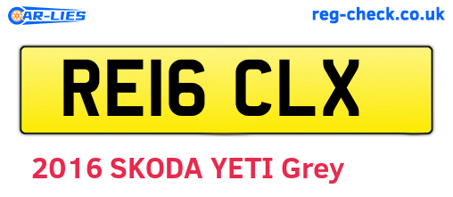 RE16CLX are the vehicle registration plates.