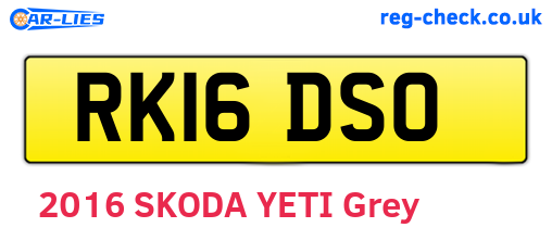 RK16DSO are the vehicle registration plates.
