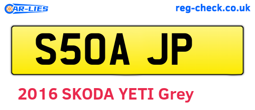 S50AJP are the vehicle registration plates.