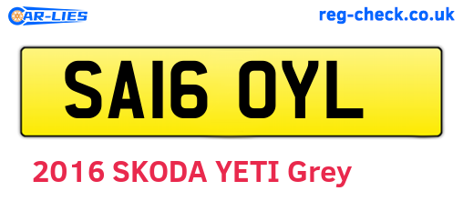 SA16OYL are the vehicle registration plates.