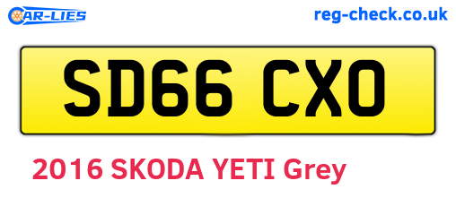 SD66CXO are the vehicle registration plates.
