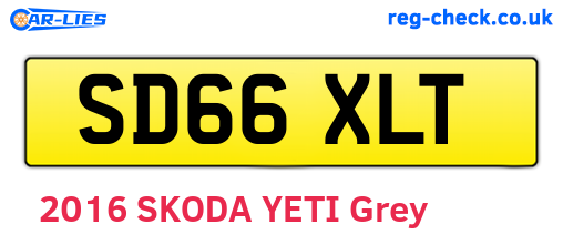 SD66XLT are the vehicle registration plates.