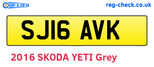 SJ16AVK are the vehicle registration plates.