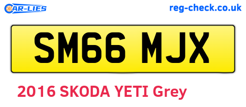 SM66MJX are the vehicle registration plates.