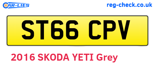 ST66CPV are the vehicle registration plates.