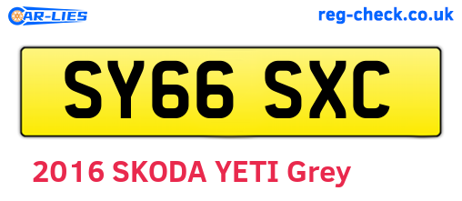SY66SXC are the vehicle registration plates.
