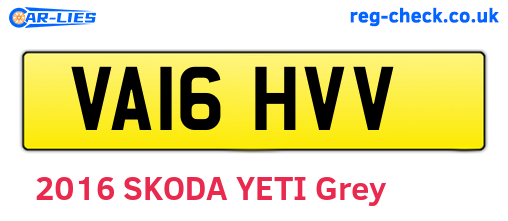 VA16HVV are the vehicle registration plates.