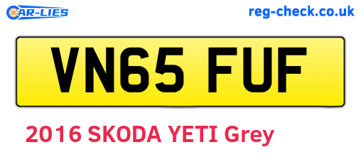 VN65FUF are the vehicle registration plates.