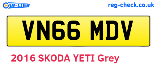 VN66MDV are the vehicle registration plates.