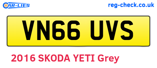 VN66UVS are the vehicle registration plates.