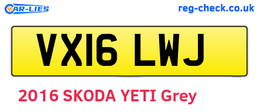 VX16LWJ are the vehicle registration plates.