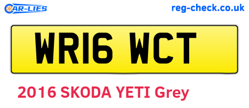 WR16WCT are the vehicle registration plates.