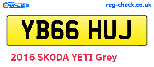 YB66HUJ are the vehicle registration plates.