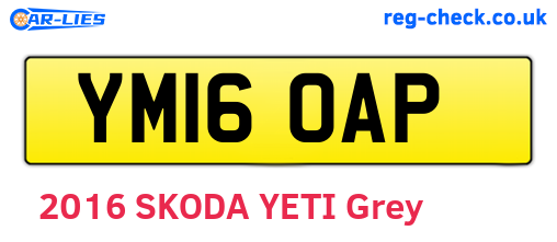 YM16OAP are the vehicle registration plates.