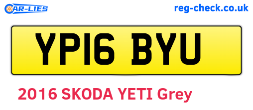 YP16BYU are the vehicle registration plates.