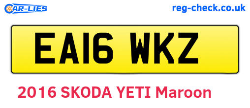 EA16WKZ are the vehicle registration plates.
