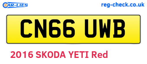 CN66UWB are the vehicle registration plates.