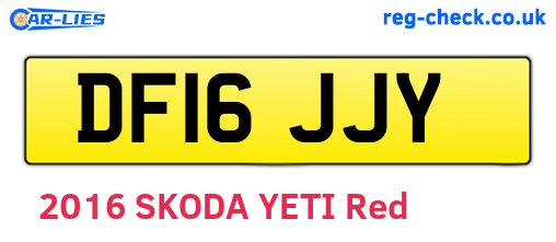 DF16JJY are the vehicle registration plates.