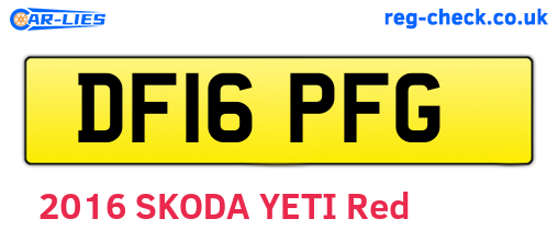 DF16PFG are the vehicle registration plates.