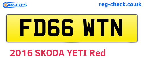 FD66WTN are the vehicle registration plates.