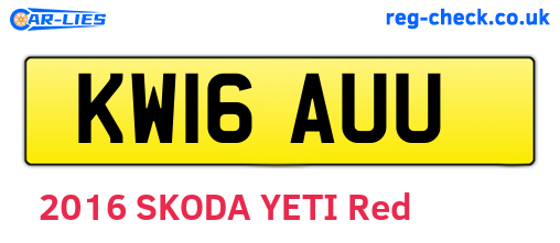 KW16AUU are the vehicle registration plates.