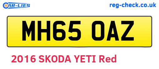 MH65OAZ are the vehicle registration plates.