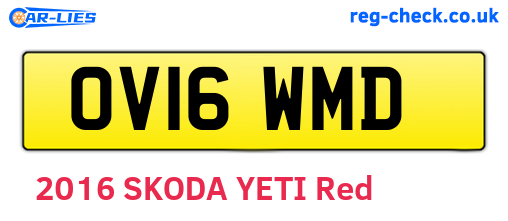 OV16WMD are the vehicle registration plates.