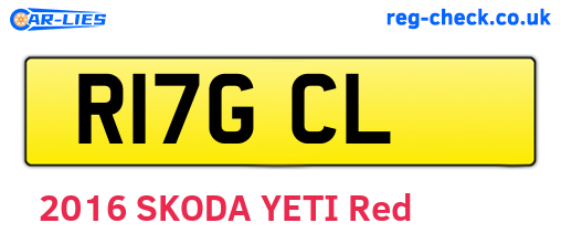 R17GCL are the vehicle registration plates.