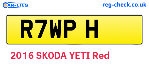 R7WPH are the vehicle registration plates.