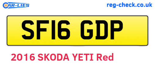 SF16GDP are the vehicle registration plates.